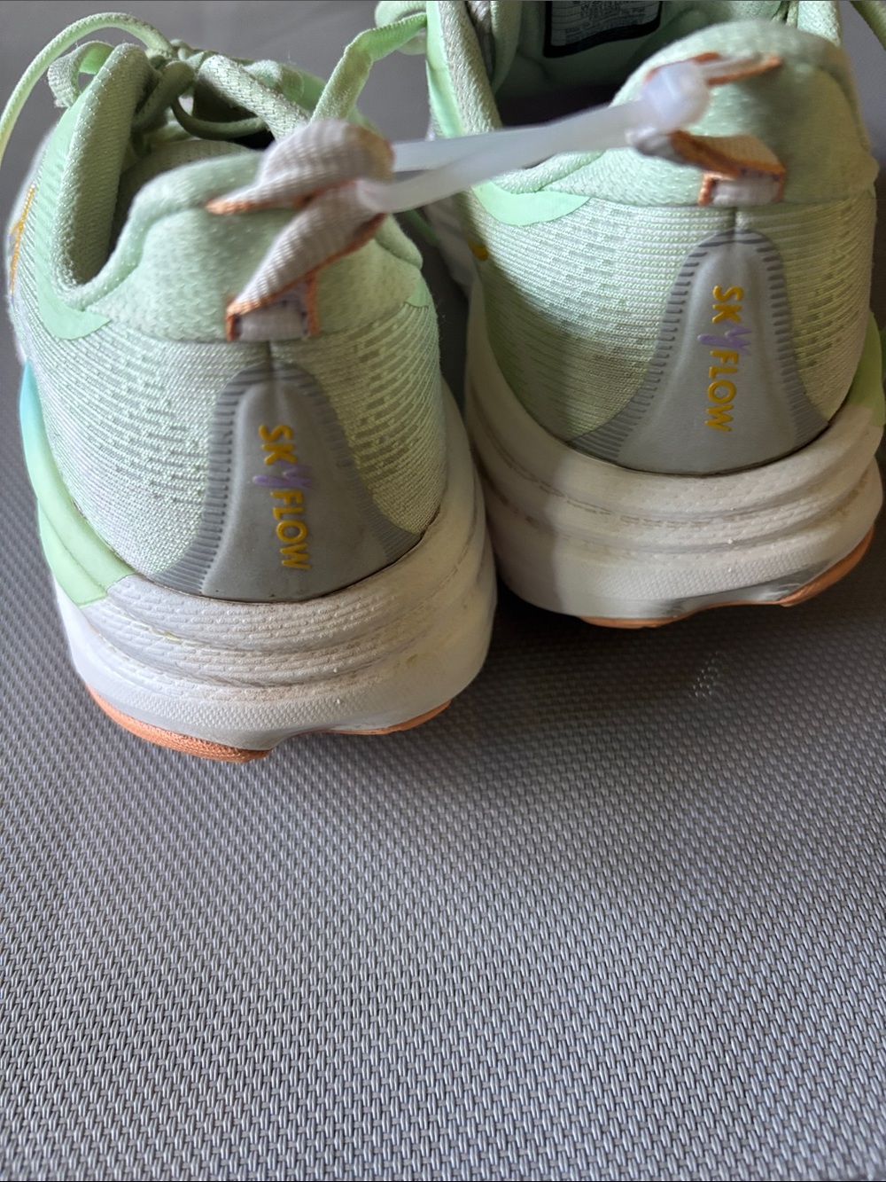 Hoka Women's Light Green sky flow Athletic Running Shoes with Pastel Accents - Picture 3 of 9